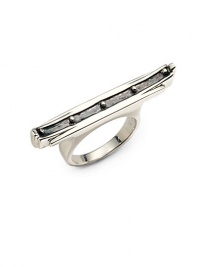THE LOOKDeco CollectionCurved bar with dot accentsSterling silver settingTHE MEASUREMENTWidth, about 1½ORIGINImported THE LOOKDeco CollectionCurved bar with dot accentsSterling silver settingTHE MEASUREMENTWidth, about 1½ORIGINImported