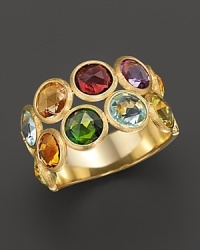 Two rows of brilliantly hued, faceted semi-precious stones, set in 18K yellow gold. From the Marco Bicego Jaipur collection. Two rows of brilliantly hued, faceted semi-precious stones, set in 18K yellow gold. From the Marco Bicego Jaipur collection.