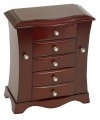 Mele & Co. Bette Cherry Finish Jewelry Chest
