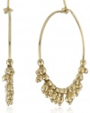 Mizuki 14k Gold Bead Fringe Hoop Earrings