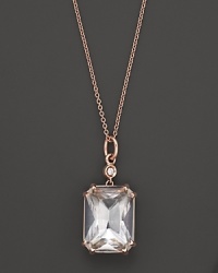 Lisa Nik 18K Rose Gold Octagon Quartz Pendant Necklace with Diamonds, 18 Lisa Nik 18K Rose Gold Octagon Quartz Pendant Necklace with Diamonds, 18