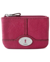 Embrace functional and fabulous style with this colorful coin purse from Fossil. Featuring a secure zip-top closure, it keeps coins, cash and mini must-haves safe and close at hand. Embrace functional and fabulous style with this colorful coin purse from Fossil. Featuring a secure zip-top closure, it keeps coins, cash and mini must-haves safe and close at hand.