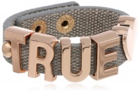 BCBGeneration Grey Canvas and Rose Gold True Affirmation Bracelet BCBGeneration Grey Canvas and Rose Gold True Affirmation Bracelet