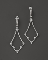 Eloquently shaped, these sterling silver earrings from Judith Ripka are accented with white sapphires. Eloquently shaped, these sterling silver earrings from Judith Ripka are accented with white sapphires.