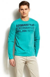 Armani Exchange Long Sleeve Blurred Logo Tee Armani Exchange Long Sleeve Blurred Logo Tee