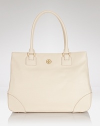 Make Tory Burch's polished look yours with this tote. Crafted from luxurious leather with perfect proportions, it instantly takes your style uptown. Make Tory Burch's polished look yours with this tote. Crafted from luxurious leather with perfect proportions, it instantly takes your style uptown.