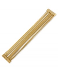 Live the glamorous life in this chain bracelet from Kenneth Cole New York. It's crafted from gold-tone mixed metal and snaps shut using a magnetic closure. Approximate length: 8 inches. Live the glamorous life in this chain bracelet from Kenneth Cole New York. It's crafted from gold-tone mixed metal and snaps shut using a magnetic closure. Approximate length: 8 inches.
