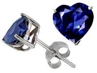 Original Star K(tm) 7mm Created Heart Sapphire Earring Studs LIFETIME WARRANTY Original Star K(tm) 7mm Created Heart Sapphire Earring Studs LIFETIME WARRANTY