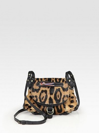 Lush leopard-print haircalf defines this demure flap silhouette finished with rich leather trim.Adjustable shoulder strap, 19½-24 drop Magnetic flap closure One outside zip pocket One inside zip pocket One inside snap pocket Two inside open pockets Three credit card slots Cotton lining 8½W X 6½H X 1½D Made in Italy Lush leopard-print haircalf defines this demure flap silhouette finished with rich leather trim.Adjustable shoulder strap, 19½-24 drop Magnetic flap closure One outside zip pocket One inside zip pocket One inside snap pocket Two inside open pockets Three credit card slots Cotton lining 8½W X 6½H X 1½D Made in Italy