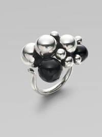 Make a simple statement with this sterling silver piece accented with black agate featuring an organic cluster of spheres. Black agateSterling silverAdjustable fit Width, about 1Imported Make a simple statement with this sterling silver piece accented with black agate featuring an organic cluster of spheres. Black agateSterling silverAdjustable fit Width, about 1Imported
