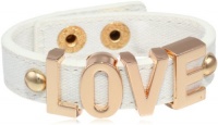BCBGeneration White Canvas and Rose Gold Love Affirmation Bracelet BCBGeneration White Canvas and Rose Gold Love Affirmation Bracelet