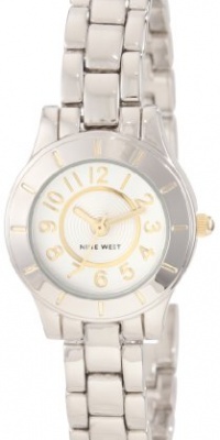Nine West Women's NW1191SVTT Round Silver-Tone Dial Bracelet Watch Nine West Women's NW1191SVTT Round Silver-Tone Dial Bracelet Watch