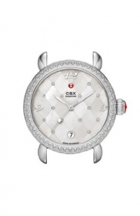 Michele Women's 'CSX' Quilted Mother-of-pearl Diamond Accented Watch Michele Women's 'CSX' Quilted Mother-of-pearl Diamond Accented Watch