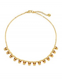 THE LOOKGold-plated skull designCrystal detailsLobster claspTHE FITLength, about 8THE MATERIALBrass and crystalsORIGINImported THE LOOKGold-plated skull designCrystal detailsLobster claspTHE FITLength, about 8THE MATERIALBrass and crystalsORIGINImported