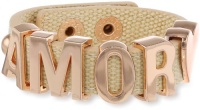 BCBGeneration Cream Canvas and Rose Gold Amor Affirmation Bracelet BCBGeneration Cream Canvas and Rose Gold Amor Affirmation Bracelet