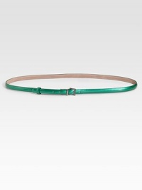 This slender strap of bright, shimmery leather fastens with a delicate metal buckle.About ½ wideLeatherMade in Italy of imported fabric This slender strap of bright, shimmery leather fastens with a delicate metal buckle.About ½ wideLeatherMade in Italy of imported fabric