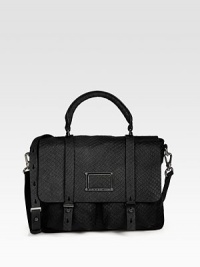 A tactile style in snake embossed leather, perfectly sized for your essentials.Top handle, 4½ dropDetachable adjustable shoulder strap, 17-21 dropMagnetic snap flap strap closureTwo open pockets under flapOne inside zip pocketTwo inside open pocketsFully lined11W X 9H X 4DImported A tactile style in snake embossed leather, perfectly sized for your essentials.Top handle, 4½ dropDetachable adjustable shoulder strap, 17-21 dropMagnetic snap flap strap closureTwo open pockets under flapOne inside zip pocketTwo inside open pocketsFully lined11W X 9H X 4DImported