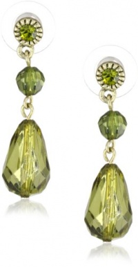 1928 Jewelry Brass Olivine Drop Earrings 1928 Jewelry Brass Olivine Drop Earrings
