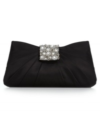 Exude elegance with a polished evening clutch from Style&co. Pretty pleating, polished beads and sparkling stones give this design high society appeal. Exude elegance with a polished evening clutch from Style&co. Pretty pleating, polished beads and sparkling stones give this design high society appeal.