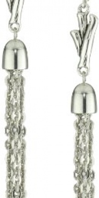 T Tahari Bamboo Silver Tassel Drop Earrings with Post T Tahari Bamboo Silver Tassel Drop Earrings with Post