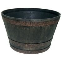 Garden Odyssey 25-Inch Whiskey Barrel Planter, Worn Iron Garden Odyssey 25-Inch Whiskey Barrel Planter, Worn Iron