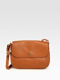 Luxe saffiano leather in an expandable flap silhouette with an adjustable crossbody strap.Adjustable crossbody strap, 11-22½ dropMagnetic flap snap closureTriple side gussetThree inner compartmentsOne inside zip pocketTwo inside open pocketsCanvas lining10½W X 8¼H X 2DImported Luxe saffiano leather in an expandable flap silhouette with an adjustable crossbody strap.Adjustable crossbody strap, 11-22½ dropMagnetic flap snap closureTriple side gussetThree inner compartmentsOne inside zip pocketTwo inside open pocketsCanvas lining10½W X 8¼H X 2DImported