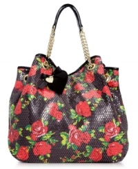 Give your look the star treatment with this glittery sequin tote from Betsey Johnson. Spacious and pocket-lined, it's poised and primed to meet all your daily demands. Give your look the star treatment with this glittery sequin tote from Betsey Johnson. Spacious and pocket-lined, it's poised and primed to meet all your daily demands.