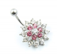 316L Surgical Stainless Steel Two Color Rhinestone Navel Belly Bar Ring Barbell Body Jewelry 316L Surgical Stainless Steel Two Color Rhinestone Navel Belly Bar Ring Barbell Body Jewelry