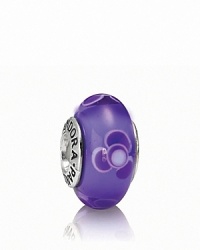 A repeating flower pattern in colorful murano glass adds energy and vibrance to your charm collection. Logo-engraved sterling silver trim displays the PANDORA signature. A repeating flower pattern in colorful murano glass adds energy and vibrance to your charm collection. Logo-engraved sterling silver trim displays the PANDORA signature.