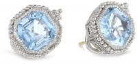 Judith Ripka Estate Estate Ascher Blue Topaz Stud Earrings Judith Ripka Estate Estate Ascher Blue Topaz Stud Earrings