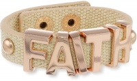 BCBGeneration Cream Canvas and Rose Gold Faith Affirmation Bracelet BCBGeneration Cream Canvas and Rose Gold Faith Affirmation Bracelet