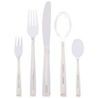 Sterlingcraft® 20pc Stainless Steel Flatware Set with Gold Tone Trim Sterlingcraft® 20pc Stainless Steel Flatware Set with Gold Tone Trim