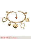 GUESS Gold-Tone Heart Charm Bracelet, GOLD