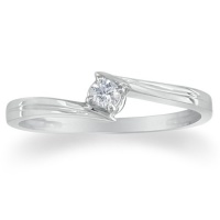 Sterling Silver Diamond Solitaire Promise ring .07ct tw (Sizes 40) Sterling Silver Diamond Solitaire Promise ring .07ct tw (Sizes 40)