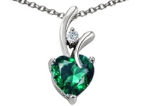 Original Star K(tm) Simulated Heart Shaped 8mm Emerald Pendant LIFETIME WARRANTY Original Star K(tm) Simulated Heart Shaped 8mm Emerald Pendant LIFETIME WARRANTY