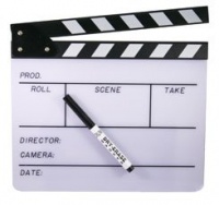 White Director's Clapboard Slate 11 x 9.75 White Director's Clapboard Slate 11 x 9.75
