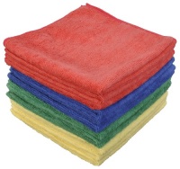 Eurow Microfiber Commercial Towels 16 x 16 in. 300 GSM 12-pack 4 colors