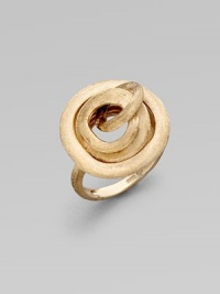From the Jaipur Link Collection. A sculptural creation of intertwining circles rendered in brushed 18k yellow gold.18k yellow gold Diameter, about ¾ Made in Italy From the Jaipur Link Collection. A sculptural creation of intertwining circles rendered in brushed 18k yellow gold.18k yellow gold Diameter, about ¾ Made in Italy