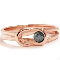 Rose Gold .20ct Blue Diamond Solitaire Engagement Anniversary Knot Ring Rose Gold .20ct Blue Diamond Solitaire Engagement Anniversary Knot Ring