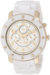 Vince Camuto Women's VC/5044GPWT Round White Ceramic Multi-Function Bracelet Watch