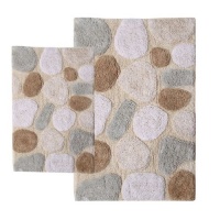 Chesapeake 2-Piece Pebbles 21-Inch by 34-Inch and 24-Inch by 40-Inch Bath Rug Set, Spa Chesapeake 2-Piece Pebbles 21-Inch by 34-Inch and 24-Inch by 40-Inch Bath Rug Set, Spa