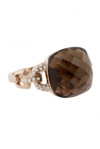 Effy Jewlery 14K Rose Gold Diamond & Smokey Quartz Ring, 8.86 TCW Ring size 7