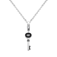 14K White Color Gold Key to My Heart Charm Pendant with White Gold 1.2mm Side Diamond-cut Rolo Cable Chain Necklace with Spring-ring Clasp - 16 Inches - Pendant Necklace Combination 14K White Color Gold Key to My Heart Charm Pendant with White Gold 1.2mm Side Diamond-cut Rolo Cable Chain Necklace with Spring-ring Clasp - 16 Inches - Pendant Necklace Combination