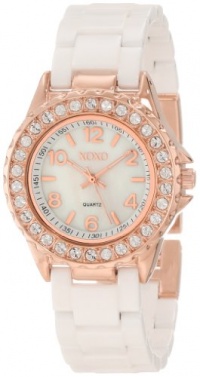 XOXO Women's XO2011 Swarovski Crystal Accented Rosegold-Tone White Ceramic Bracelet Watch XOXO Women's XO2011 Swarovski Crystal Accented Rosegold-Tone White Ceramic Bracelet Watch