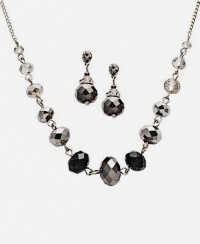 c.A.K.e by Ali Khan Jewelry Set, Jet Black Glass Crystal Bead Necklace and Drop Earrings Set c.A.K.e by Ali Khan Jewelry Set, Jet Black Glass Crystal Bead Necklace and Drop Earrings Set