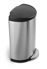 simplehuman Semi-Round Step Trash Can, Brushed Stainless Steel, 40 Liters / 10.5 Gallons simplehuman Semi-Round Step Trash Can, Brushed Stainless Steel, 40 Liters / 10.5 Gallons