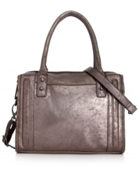 Let your look take shape with this ladylike satchel silhouette from BCBGeneration. Outfitted in shimmery metallic with shiny hardware, it adds instant posh appeal to any outfit. Let your look take shape with this ladylike satchel silhouette from BCBGeneration. Outfitted in shimmery metallic with shiny hardware, it adds instant posh appeal to any outfit.