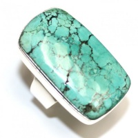 Modern & Sleek Design Santa Rosa Turquoise Sterling Silver Ring Size - 8 Modern & Sleek Design Santa Rosa Turquoise Sterling Silver Ring Size - 8