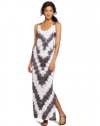 C&C California Women's Tie Dye Maxi Dress, Faded Black, Large