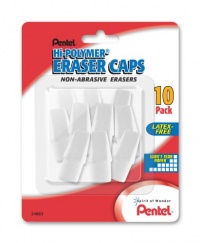Pentel Hi-Polymer Eraser Caps Non-Abrasive Erasers, Pack of 10 (ZEH02BP10) Pentel Hi-Polymer Eraser Caps Non-Abrasive Erasers, Pack of 10 (ZEH02BP10)